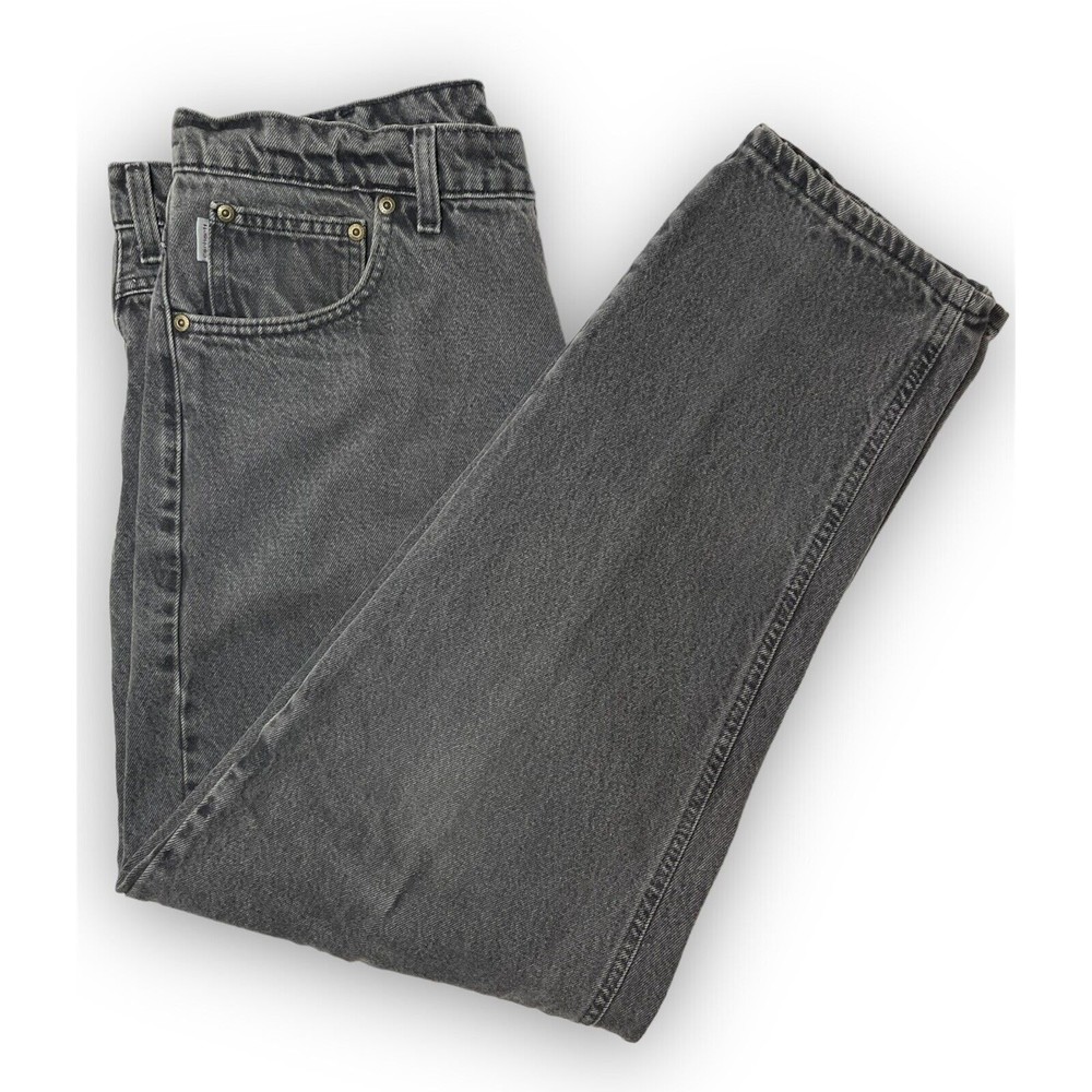 Vtg Carhartt B17 Relaxed Fit Tapered Leg Jeans Black 38x32 Black Denim USA Made